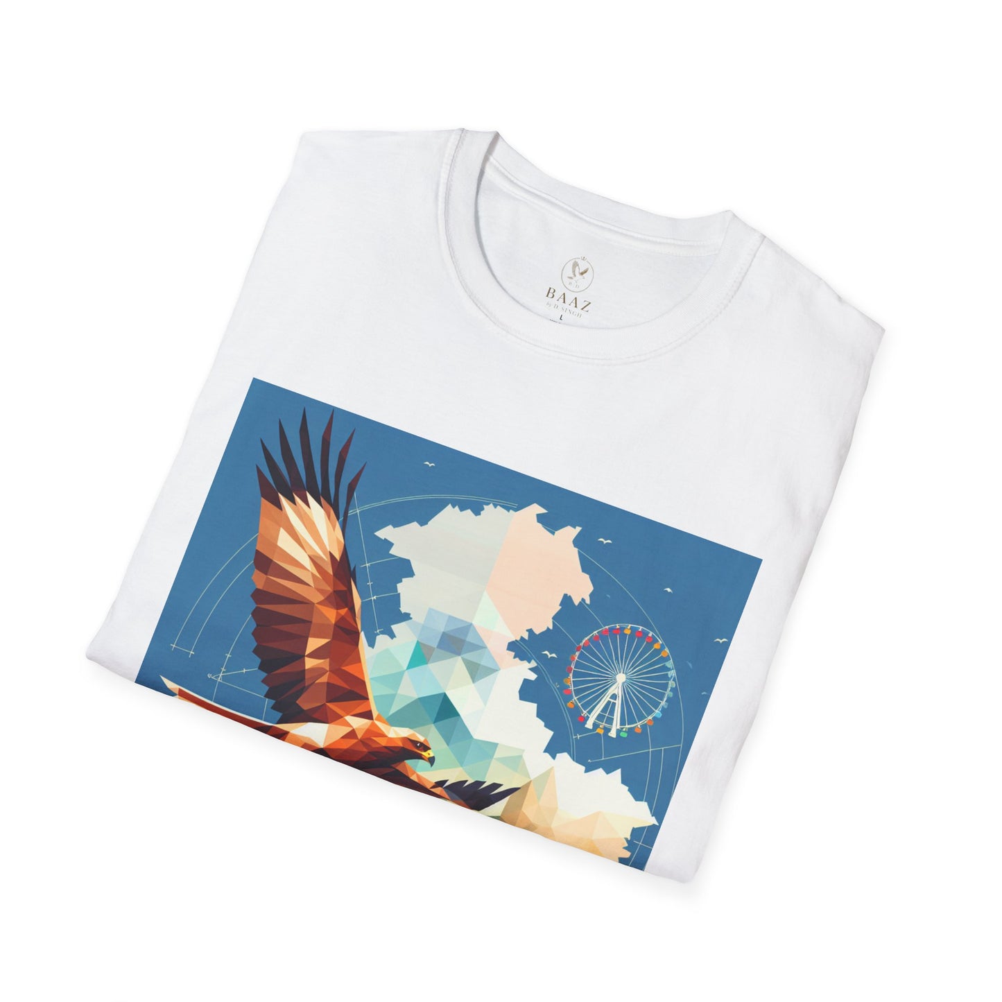 Eagle Flight Unisex Softstyle T-Shirt, Nature Lover Gift, Bohemian Style Tee, Birdwatching Apparel, Casual Outfit, Eco-Friendly Fashion