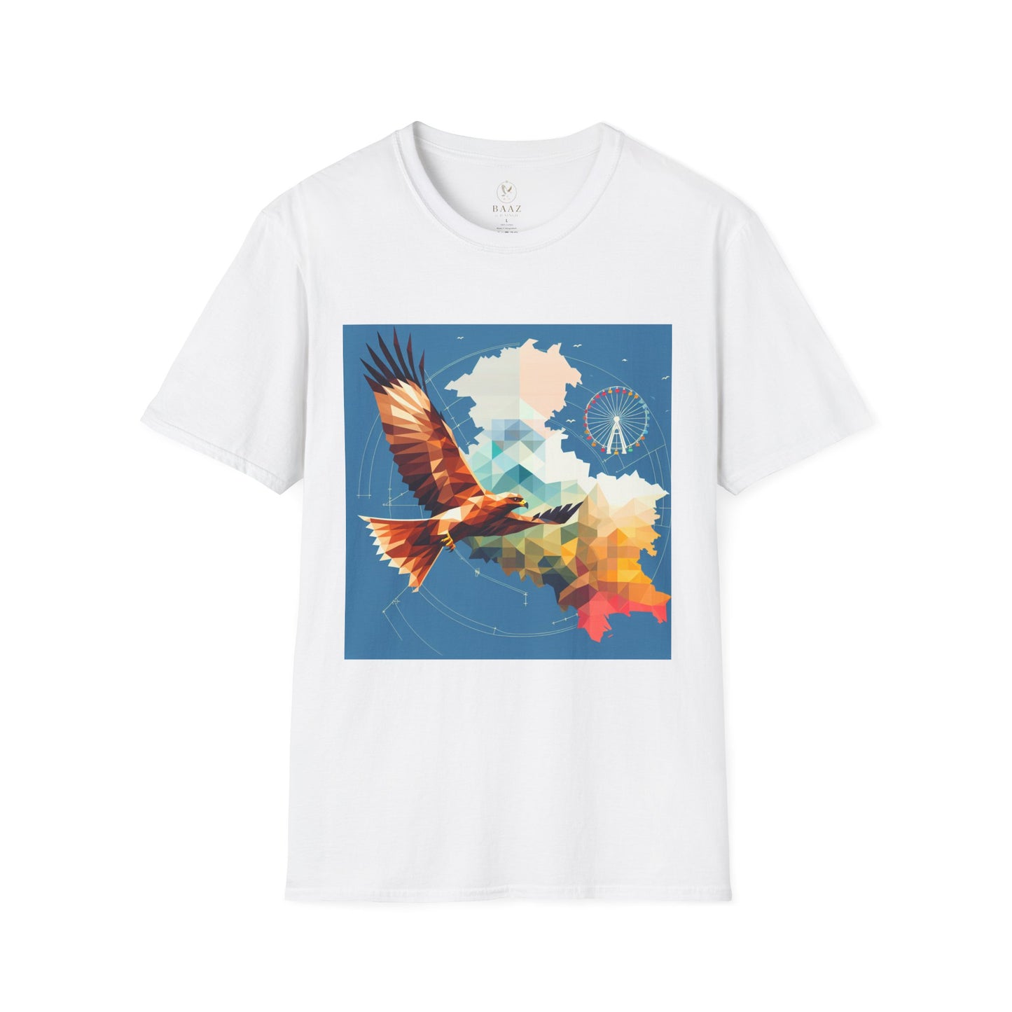 Eagle Flight Unisex Softstyle T-Shirt, Nature Lover Gift, Bohemian Style Tee, Birdwatching Apparel, Casual Outfit, Eco-Friendly Fashion